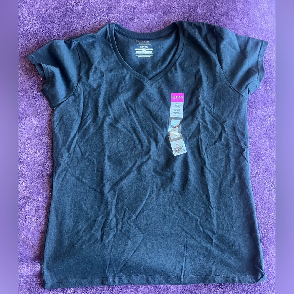 NWT Black Vneck Tee